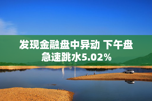 发现金融盘中异动 下午盘急速跳水5.02%