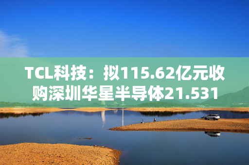 TCL科技：拟115.62亿元收购深圳华星半导体21.5311%股权