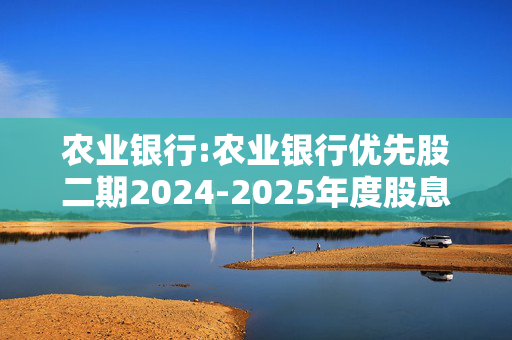 农业银行:农业银行优先股二期2024-2025年度股息发放实施公告